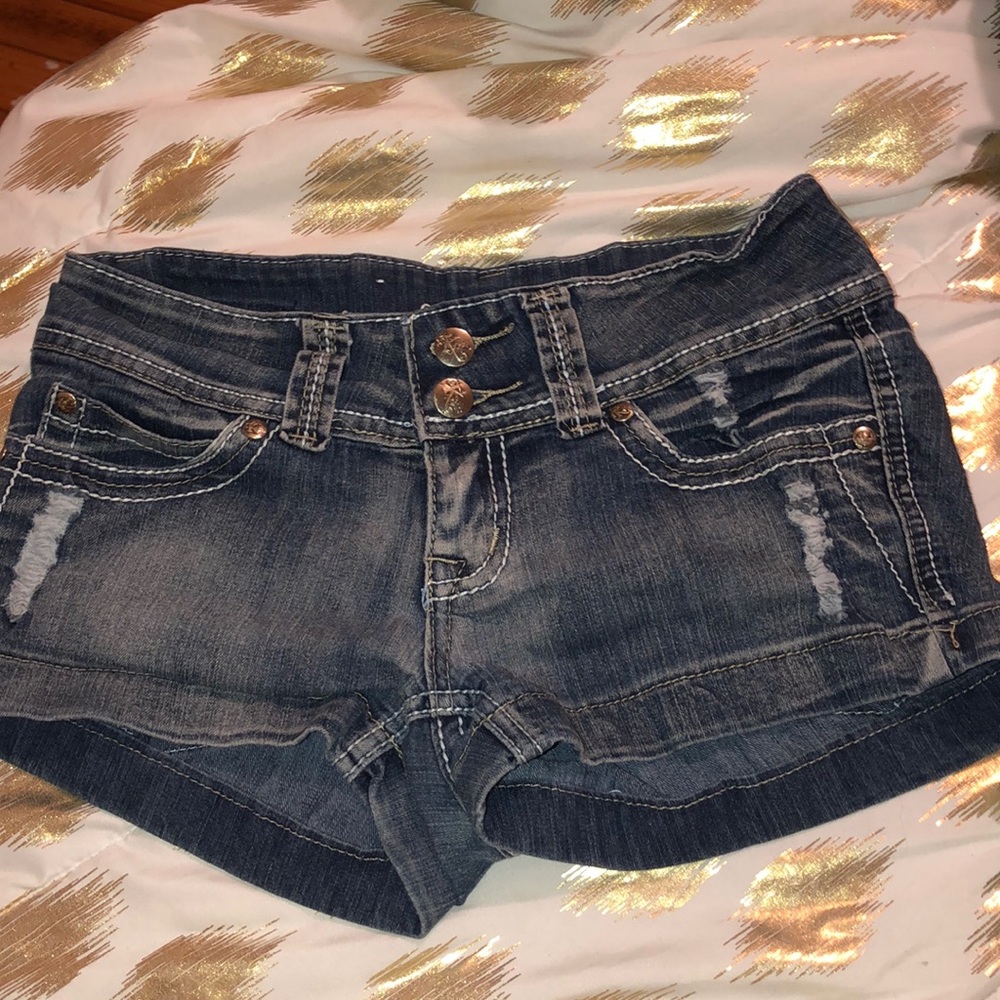 Size small Kaba Jean shorts rhinestone pockets